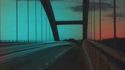 Arch bridge with light trails bridging a split turquoise and red background representing fast cross-border payment infrastructure