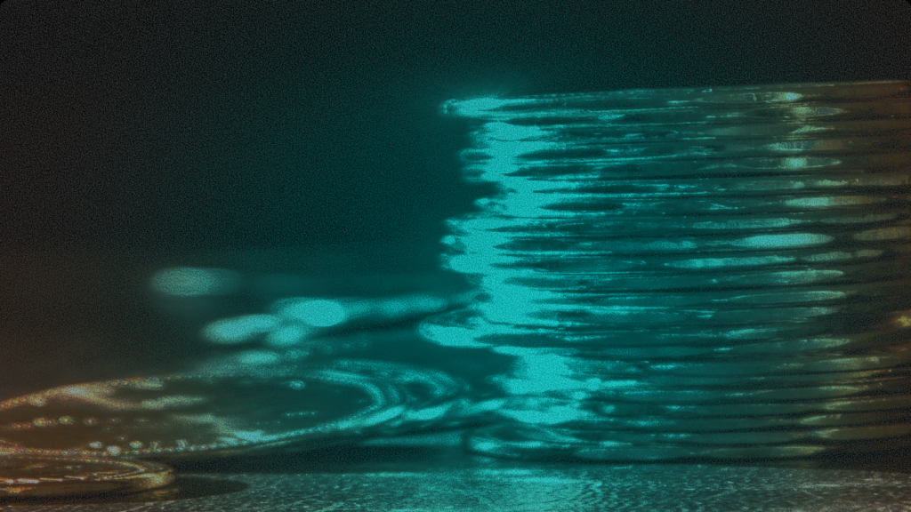 A glowing stack of coins with a vivid cyan light effect on a dark background, representing digital asset reserves and stablecoin liquidity for cross-border payments